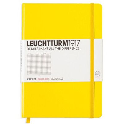 Leuchtturm, Notes Medium, 249 stron, kratka, cytrynowy Leuchtturm, Notes Medium, 249 stron, kratka, cytrynowy