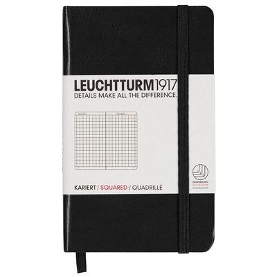 Leuchtturm, Notes Pocket, 185 stron, kratka, czarny Leuchtturm, Notes Pocket, 185 stron, kratka, czarny