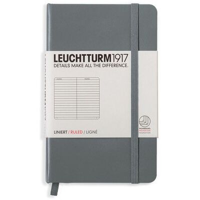 Leuchtturm, Notes Pocket, 185 stron, linia, antracytowy Leuchtturm, Notes Pocket, 185 stron, linia, antracytowy