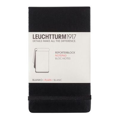 Leuchtturm, Notes reporterski, 188 stron, gładki, czarny Leuchtturm, Notes reporterski, 188 stron, gładki, czarny