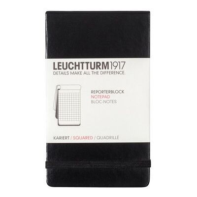 Leuchtturm, Notes reporterski, 188 stron, kratka, czarny Leuchtturm, Notes reporterski, 188 stron, kratka, czarny