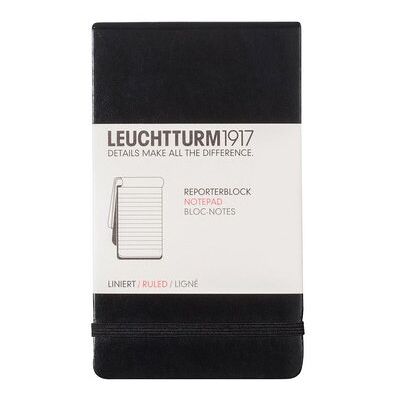 Leuchtturm, Notes reporterski, 188 stron, linia, czarny Leuchtturm, Notes reporterski, 188 stron, linia, czarny