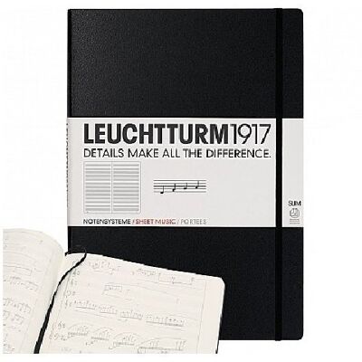Leuchtturm, Zeszyt nutowy, 121 stron, czarny Leuchtturm, Zeszyt nutowy, 121 stron, czarny