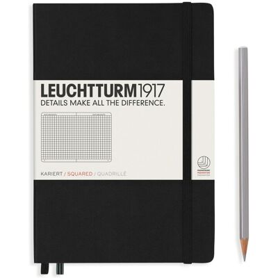 Faber-Castell Leuchtturm1917, notatnik, Medium, w kratkę, A5, czarny Faber-Castell Leuchtturm1917, notatnik, Medium, w kratkę, A5, czarny