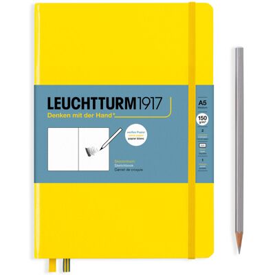 Leuchtturm1917, Szkicownik Medium, A5, Cytrynowy Leuchtturm1917, Szkicownik Medium, A5, Cytrynowy