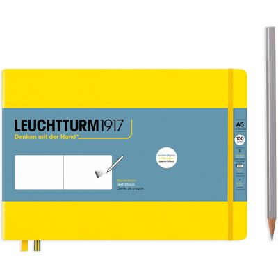 Leuchtturm1917, Szkicownik Poziomy Medium, A5, Cytrynowy Leuchtturm1917, Szkicownik Poziomy Medium, A5, Cytrynowy