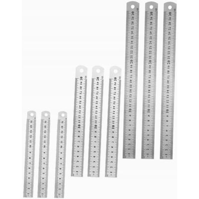 Inny producent Linijki Metalowe 9 Sztuk Stal Nierdzewna 15cm 20cm 30cm Precyzyjne Inny producent Linijki Metalowe 9 Sztuk Stal Nierdzewna 15cm 20cm 30cm Precyzyjne
