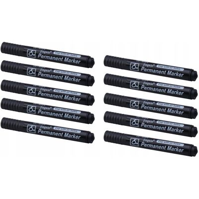 ADGO Marker Czarny Permanentyny Okrągły Mazak Pisak Gruby 10 Szt ADGO Marker Czarny Permanentyny Okrągły Mazak Pisak Gruby 10 Szt