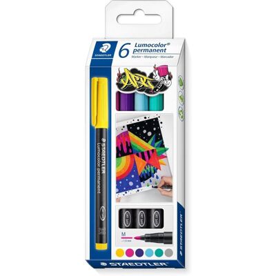 Marker Lumocolor M Permanent Mix 6 Szt Staedtler Marker Lumocolor M Permanent Mix 6 Szt Staedtler