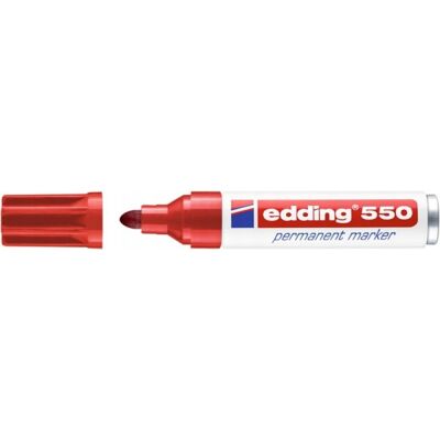 Edding Marker permanentny e-550 3-4 mm czerwony 10szt Edding Marker permanentny e-550 3-4 mm czerwony 10szt
