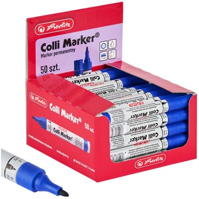 Marker permanentny wodoodporny niebieski Colli-Marker 50 sztuk HERLITZ Marker permanentny wodoodporny niebieski Colli-Marker 50 sztuk HERLITZ