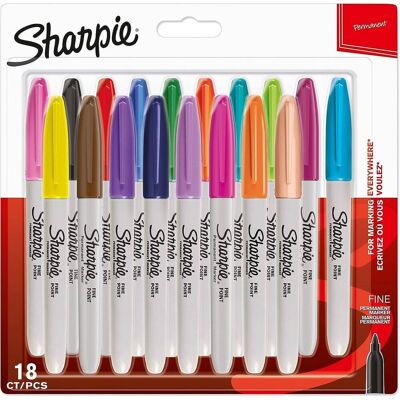 Marker Sharpie Fine Zestaw 18 Kolorów – 1996112 Marker Sharpie Fine Zestaw 18 Kolorów – 1996112