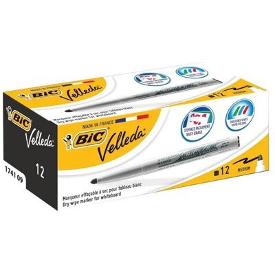 BIC Marker suchościeralny Velleda 1741, czarny, 12 sztuk BIC Marker suchościeralny Velleda 1741, czarny, 12 sztuk