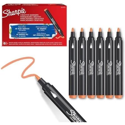 Sharpie Markery Akrylowe Pomarańczowe (6szt) Sharpie Markery Akrylowe Pomarańczowe (6szt)