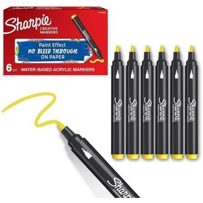 Sharpie Markery Akrylowe Żółte (6szt) Sharpie Markery Akrylowe Żółte (6szt)