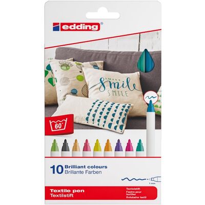 Edding Markery do tkanin, 10 sztuk Edding Markery do tkanin, 10 sztuk