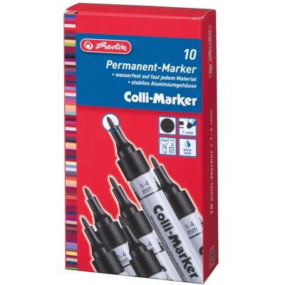 Herlitz Markery Wodoodporne, 1-4 Mm, Czarny, 10 Sztuk Herlitz Markery Wodoodporne, 1-4 Mm, Czarny, 10 Sztuk