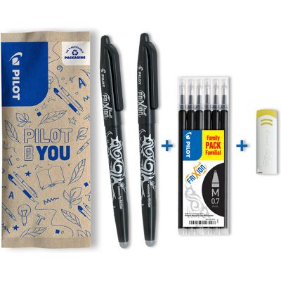 Zestaw wymazywalne pióro kulkowe 2x PILOT FRIXION 0,7+ wkłady x6+ gumka Zestaw wymazywalne pióro kulkowe 2x PILOT FRIXION 0,7+ wkłady x6+ gumka