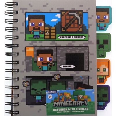 Paladone MINECRAFT NOTATNIK Z PRZEKŁADKAMI / MINECRAFT NOTEBOOK WITH DIVIDERS Paladone MINECRAFT NOTATNIK Z PRZEKŁADKAMI / MINECRAFT NOTEBOOK WITH DIVIDERS
