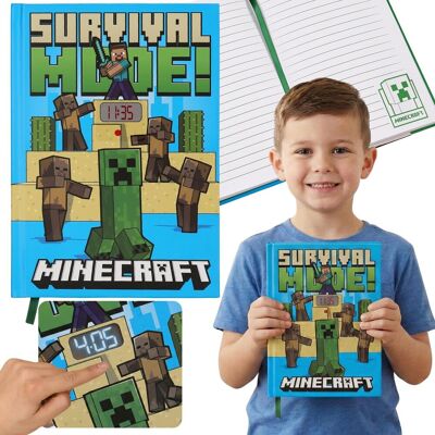 sarcia.eu Minecraft Notes Z ZEGARKIEM CYFROWYM LED, zeszyt A5 dla chłopca, INTERAKTYWNY pamiętnik dla fana sarcia.eu Minecraft Notes Z ZEGARKIEM CYFROWYM LED, zeszyt A5 dla chłopca, INTERAKTYWNY pamiętnik dla fana