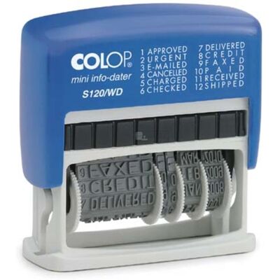 Mini Info Datownik Colop S120/Wd Z Hasłami (Polski) 4Mm Mini Info Datownik Colop S120/Wd Z Hasłami (Polski) 4Mm