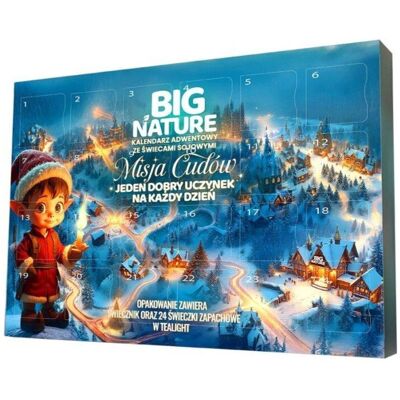 Big Nature Misja Cudów kalendarz adwentowy ze świecami sojowymi i świecznikiem 24szt Big Nature Misja Cudów kalendarz adwentowy ze świecami sojowymi i świecznikiem 24szt
