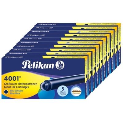 Naboje do pióra wiecznego długie 4001 granat PELIKAN 50szt Naboje do pióra wiecznego długie 4001 granat PELIKAN 50szt