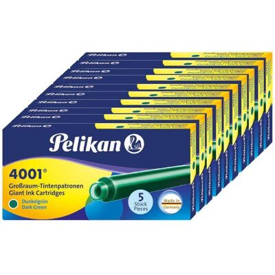 Naboje do pióra wiecznego długie 4001 zielone PELIKAN 50szt Naboje do pióra wiecznego długie 4001 zielone PELIKAN 50szt