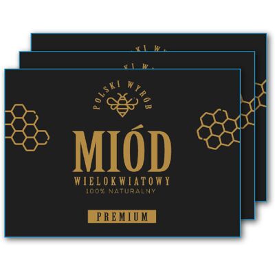 Sticky Studio Naklejki Etykiety na Miód Wielokwiatowy Premium 100 szt. Samoprzylepne Naklejki na Słoiki Miodu Pasieka Produkt Polski Pszczelarstwo Sticky Studio Naklejki Etykiety na Miód Wielokwiatowy Premium 100 szt. Samoprzylepne Naklejki na Słoiki Miodu Pasieka Produkt Polski Pszczelarstwo