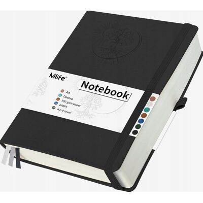 Inny producent NOTATNIK A4 W KROPKI CZARNY POLIURETANOWY PAPIER GUMKA UCHWYT TRZY ZAKŁADKI Inny producent NOTATNIK A4 W KROPKI CZARNY POLIURETANOWY PAPIER GUMKA UCHWYT TRZY ZAKŁADKI