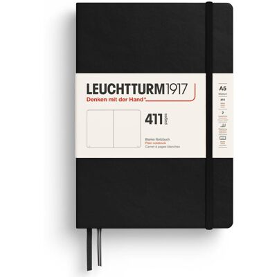 Notatnik Leuchtturm1917 A5, 411 stron, gładki, czarny Notatnik Leuchtturm1917 A5, 411 stron, gładki, czarny