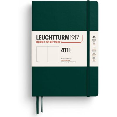 Notatnik Leuchtturm1917 A5, 411 stron, gładki, Forest Green Notatnik Leuchtturm1917 A5, 411 stron, gładki, Forest Green