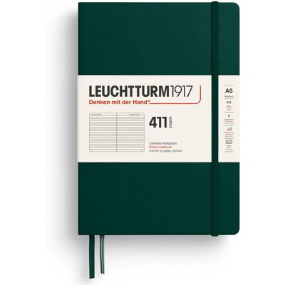 Notatnik Leuchtturm1917 A5, 411 stron, linie, Forest Green Notatnik Leuchtturm1917 A5, 411 stron, linie, Forest Green