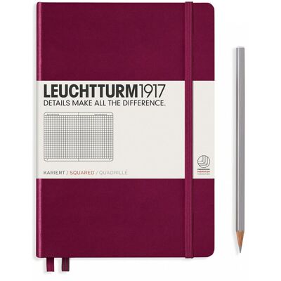 Notatnik Leuchtturm1917 Medium A5, Kratka, Bordowy Notatnik Leuchtturm1917 Medium A5, Kratka, Bordowy