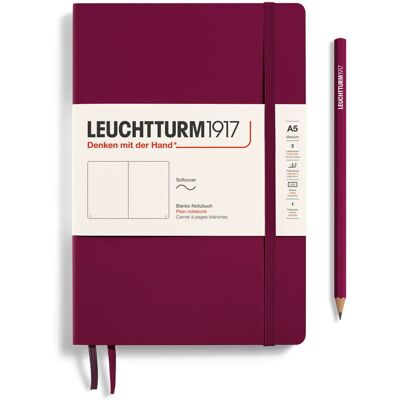 Notatnik Leuchtturm1917 Medium A5, miękka oprawa, gładki, bordowy Notatnik Leuchtturm1917 Medium A5, miękka oprawa, gładki, bordowy