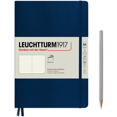 Notatnik Leuchtturm1917 Medium A5, Miękka Oprawa, Kropki, Granatowy Notatnik Leuchtturm1917 Medium A5, Miękka Oprawa, Kropki, Granatowy