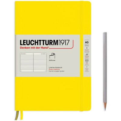 Notatnik Leuchtturm1917 Medium A5, Miękka Oprawa, Linie, Cytrynowy Notatnik Leuchtturm1917 Medium A5, Miękka Oprawa, Linie, Cytrynowy