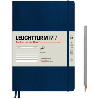 Notatnik Leuchtturm1917 Medium A5, Miękka Oprawa, Linie, Granatowy Notatnik Leuchtturm1917 Medium A5, Miękka Oprawa, Linie, Granatowy