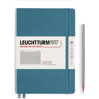 Notatnik Leuchtturm1917 Medium, Notatnik W Kratkę, A5, Rising Colours Stone Blue Notatnik Leuchtturm1917 Medium, Notatnik W Kratkę, A5, Rising Colours Stone Blue
