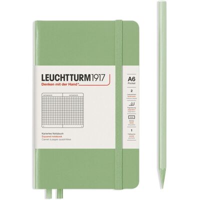 Notatnik Leuchtturm1917 Pocket A6, Twarda Oprawa, Kratka, Sage Notatnik Leuchtturm1917 Pocket A6, Twarda Oprawa, Kratka, Sage