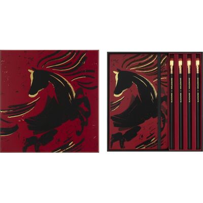 Notatnik Moleskine Large linie czerwony Fire Horse (ROK SMOKA) + ołówki Blackwing Notatnik Moleskine Large linie czerwony Fire Horse (ROK SMOKA) + ołówki Blackwing