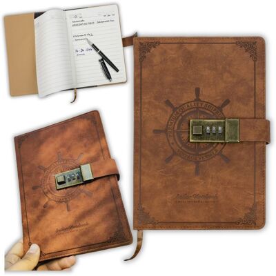ABAVI Notatnik Pamiętnik Notes Skórzany Retro Vintage A5 Z Zamkiem Na Szyfr Kod ABAVI Notatnik Pamiętnik Notes Skórzany Retro Vintage A5 Z Zamkiem Na Szyfr Kod