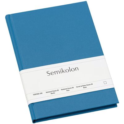 Notatnik Semikolon A5, gładki, azzurro Notatnik Semikolon A5, gładki, azzurro