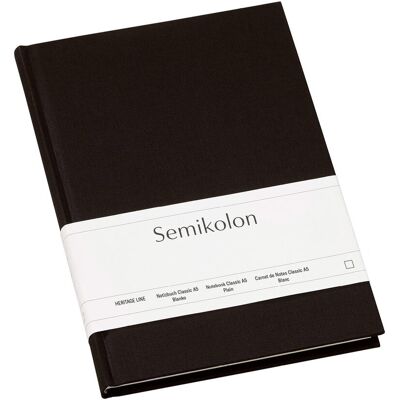Notatnik Semikolon A5, gładki, czarny Notatnik Semikolon A5, gładki, czarny
