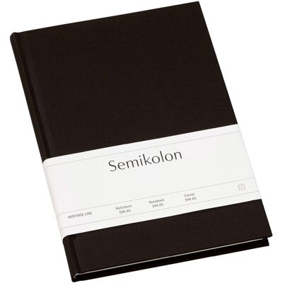 Notatnik Semikolon A5, linie, czarny Notatnik Semikolon A5, linie, czarny