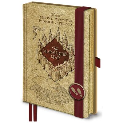 Pyramid Notes A5 z gumką Harry Potter Marauders Mapa Huncwotów 96 kartek w linie w twardej oprawie Pyramid Notes A5 z gumką Harry Potter Marauders Mapa Huncwotów 96 kartek w linie w twardej oprawie