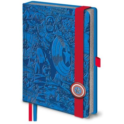 Pyramid Notes A5 z gumką Marvel Kapitan Ameryka 96 kartek w linie w twardej oprawie Pyramid Notes A5 z gumką Marvel Kapitan Ameryka 96 kartek w linie w twardej oprawie