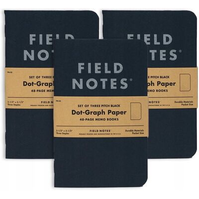 inna (Inny) Notes Field Notes Pitch Black Memo Small - Kropki - 3 Pack inna (Inny) Notes Field Notes Pitch Black Memo Small - Kropki - 3 Pack