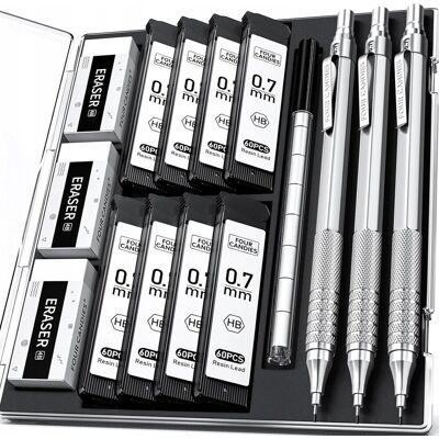 Inny producent OŁÓWEK AUTOMATYCZNY ZESTAW 0.7MM METALOWY ETUI WKŁADY GUMKI PISANIE Inny producent OŁÓWEK AUTOMATYCZNY ZESTAW 0.7MM METALOWY ETUI WKŁADY GUMKI PISANIE