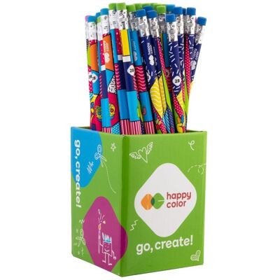 Ołówek Happy Color POP 2B trójkątny z gumką- 1 szt. Ołówek Happy Color POP 2B trójkątny z gumką- 1 szt.